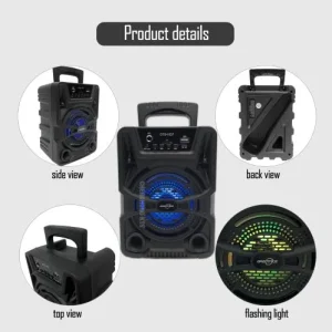 GREATNICE GTS-1637 Bluetooth, USB, TF Card & FM Radio Supported 4 Inch Driver RGB Lighting Speaker With Mic